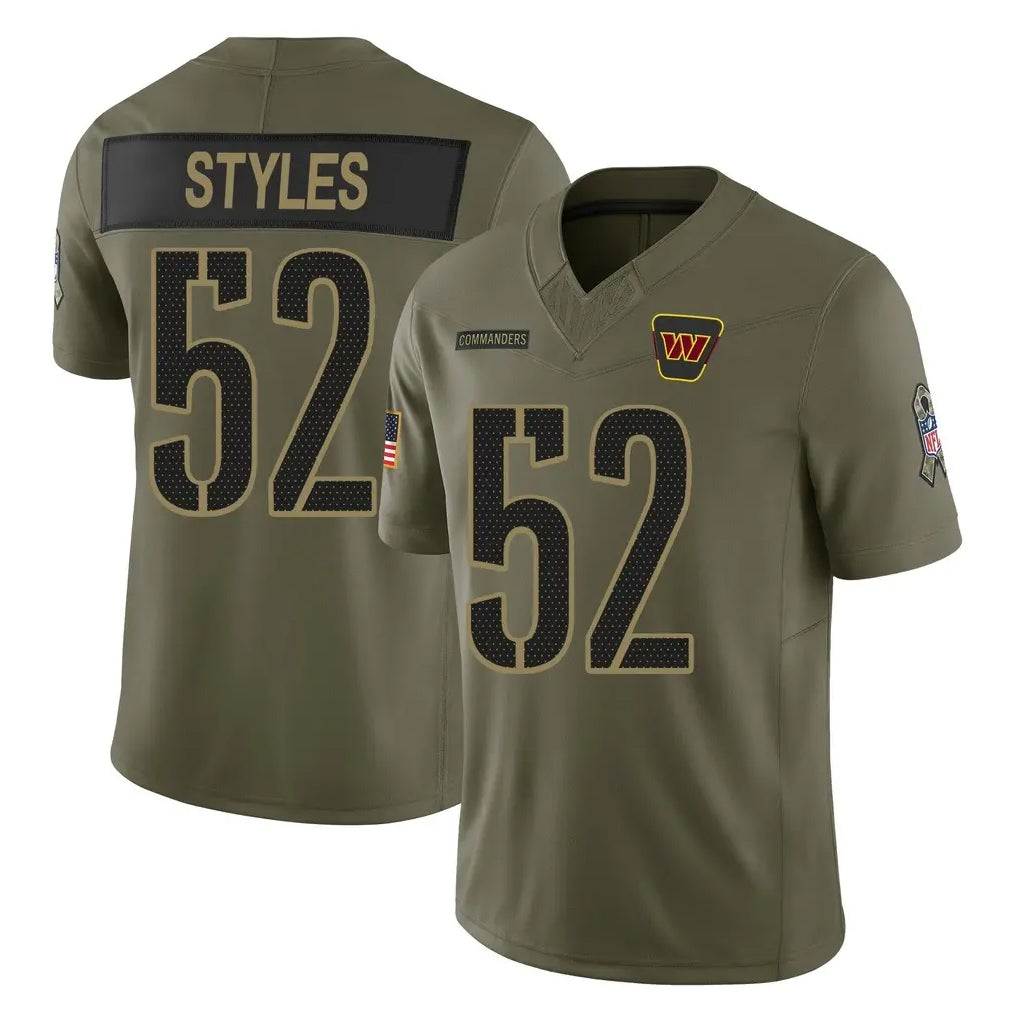 Qdoa W.Commanders #52 Sonny Styles Player Olive 2025 Salute To Service Limited Home Game Stitched Jerseys