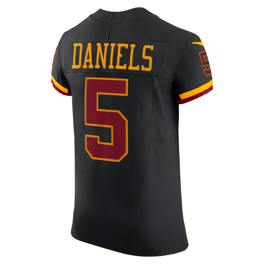 Qdoa W.Commanders #5 Jayden Daniels Black Alternate Vapor F.U.S.E. Elite Stitched Jerseys