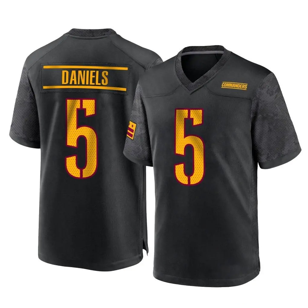 Qdoa W.Commanders #5 Jayden Daniels Player Black Home Game Stitched Jerseys