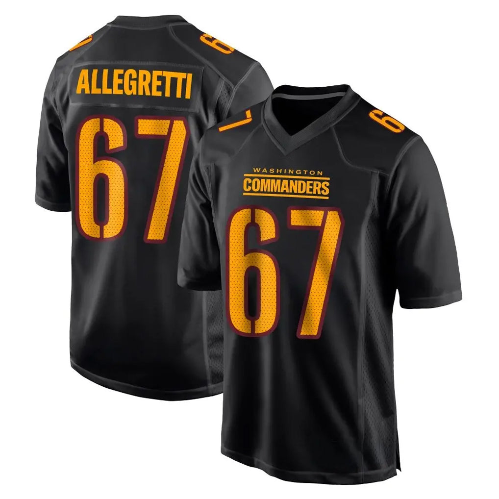 Qdoa W.Commanders #67 Nick Allegretti Player Black Carbon Fashion Home Game Stitched Jerseys