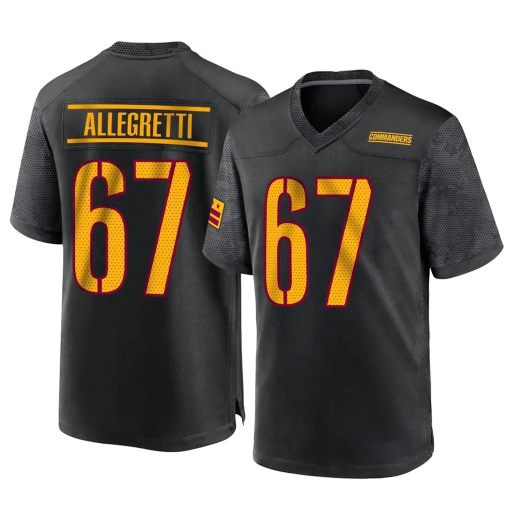 Qdoa W.Commanders #67 Nick Allegretti Player Black Home Game Stitched Jerseys