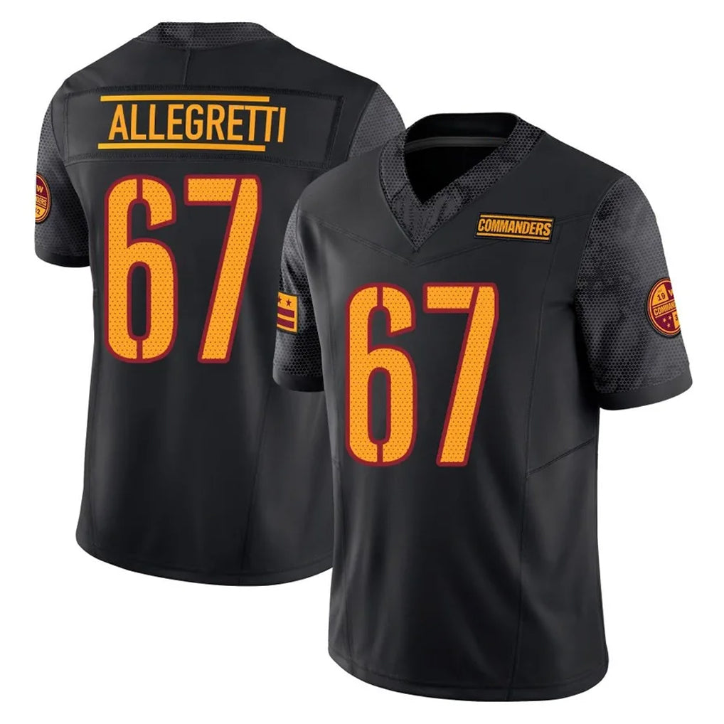 Qdoa W.Commanders #67 Nick Allegretti Player Black Limited Vapor F.U.S.E. Home Game Stitched Jerseys