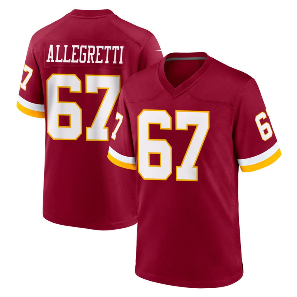 Qdoa W.Commanders #67 Nick Allegretti Player Burgundy Game Home Stitched Jerseys