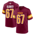 Qdoa W.Commanders #67 Nick Allegretti Player Burgundy Home Game Stitched Jerseys