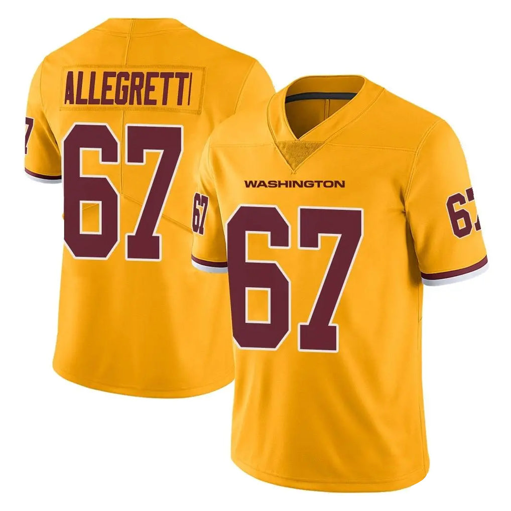 Qdoa W.Commanders #67 Nick Allegretti Player Gold Limited Color Rush Home Game Stitched Jerseys
