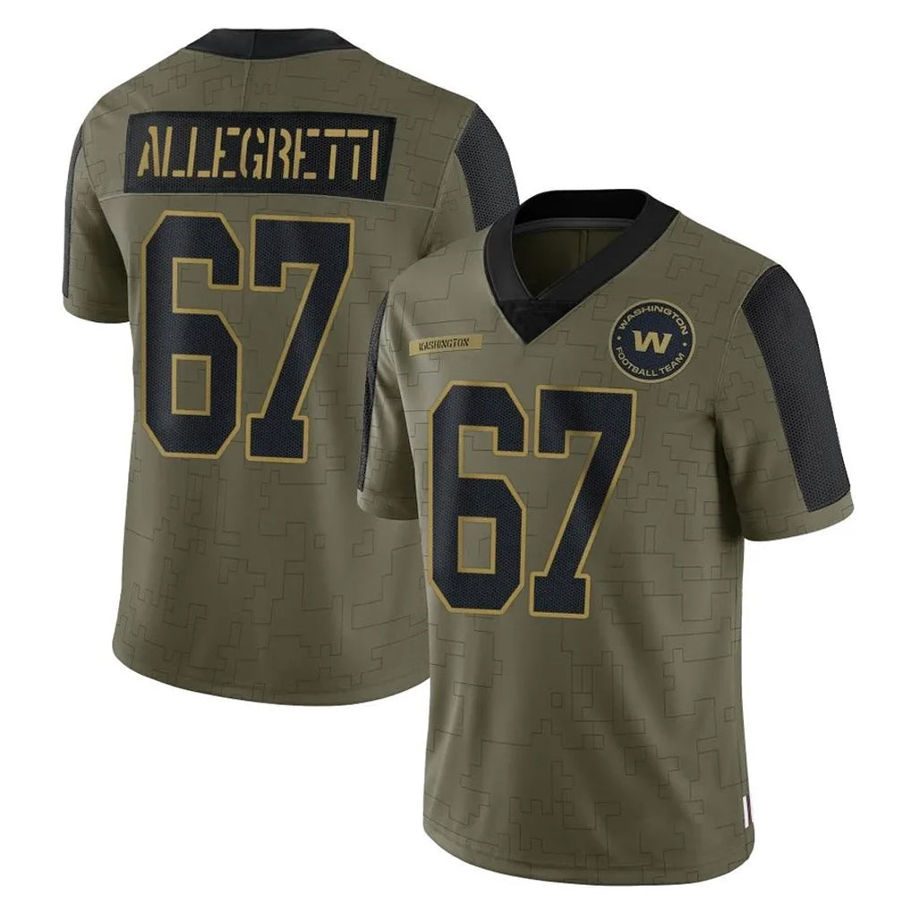 Qdoa W.Commanders #67 Nick Allegretti Player Olive Salute To Service Limited Game Stitched Jerseys