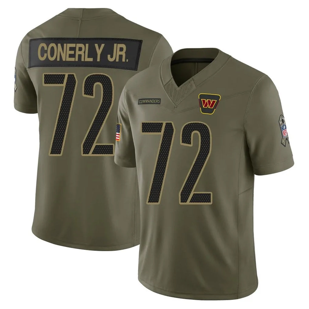 Qdoa W.Commanders #72 Josh Conerly Jr. Player Olive 2025 Salute To Service Limited Home Game Stitched Jerseys