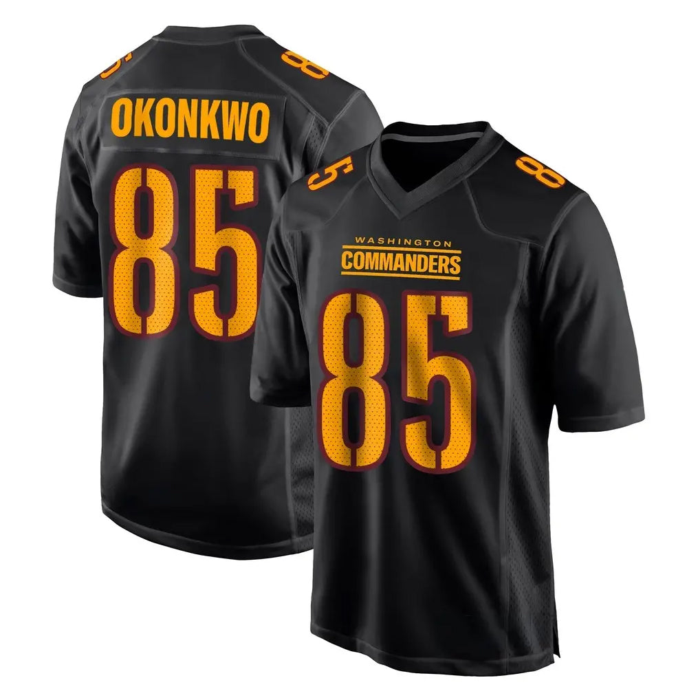Qdoa W.Commanders #85 Chig Okonkwo Player Black Carbon Fashion Home Game Stitched Jerseys
