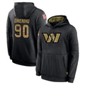 Qdoa W.Commanders #90 Charles Omenihu Player Black Salute to Service Performance Pullover Hoodies Home Game Stitched Jerseys