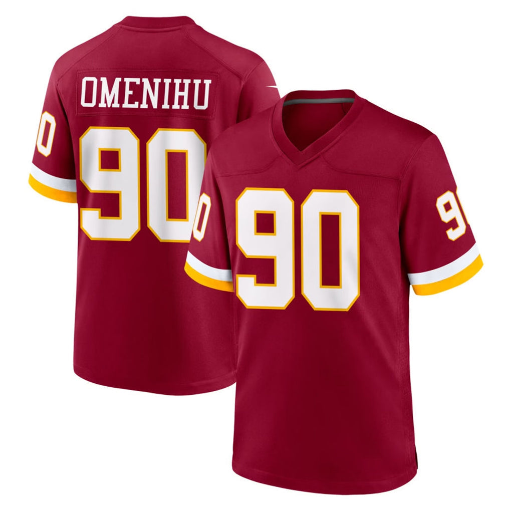 Qdoa W.Commanders #90 Charles Omenihu Player Burgundy Game Home Stitched Jerseys