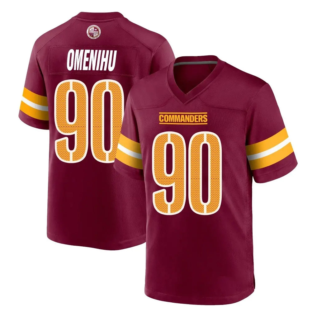 Qdoa W.Commanders #90 Charles Omenihu Player Burgundy Home Game Stitched Jerseys