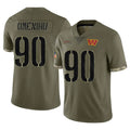 Qdoa W.Commanders #90 Charles Omenihu Player Olive Salute To Service Limited Home Game Stitched Jerseys