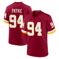 Qdoa W.Commanders #94 Daron Payne Player Burgundy Game Home Stitched Jerseys
