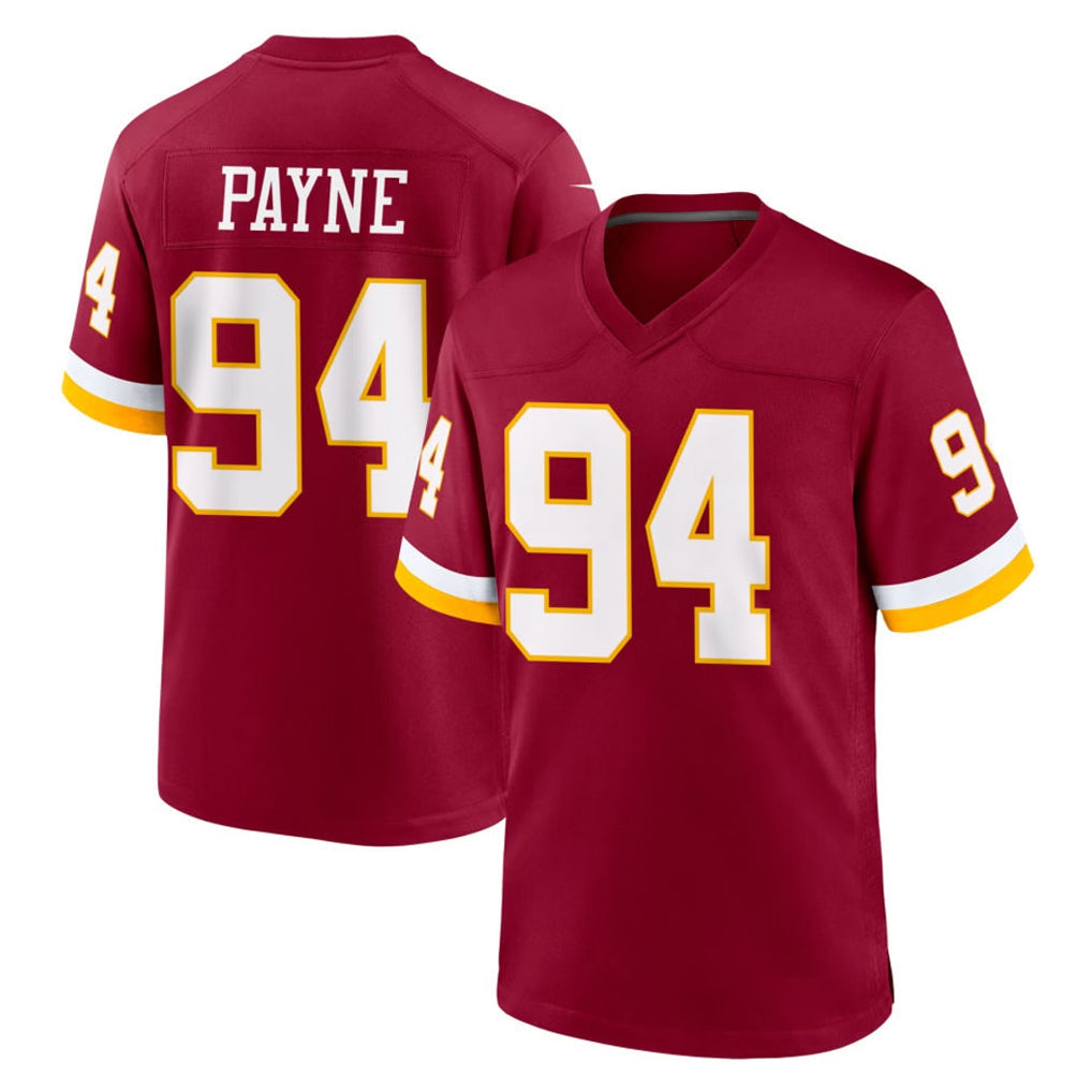 Qdoa W.Commanders #94 Daron Payne Player Burgundy Game Home Stitched Jerseys