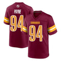 Qdoa W.Commanders #94 Daron Payne Player Burgundy Home Game Stitched Jerseys