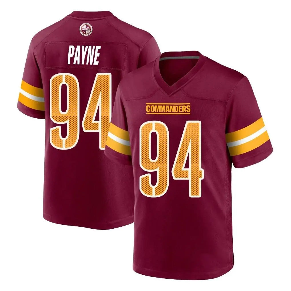 Qdoa W.Commanders #94 Daron Payne Player Burgundy Home Game Stitched Jerseys