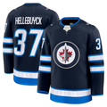 Qdoa W.Jets #37 Connor Hellebuyck Navy Home Premium Jerseys