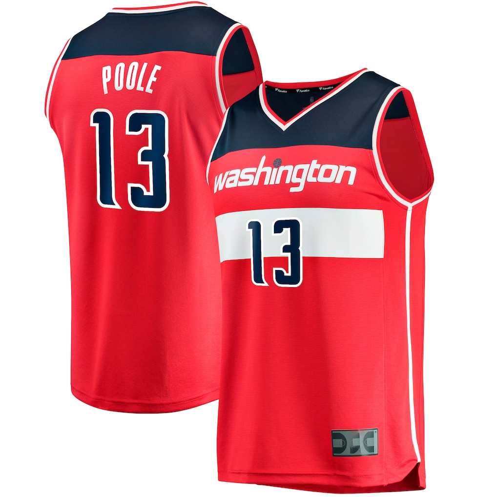 Qdoa W.Wizards #13 Jordan Poole Red Fast Break Player Jerseys - Icon Edition