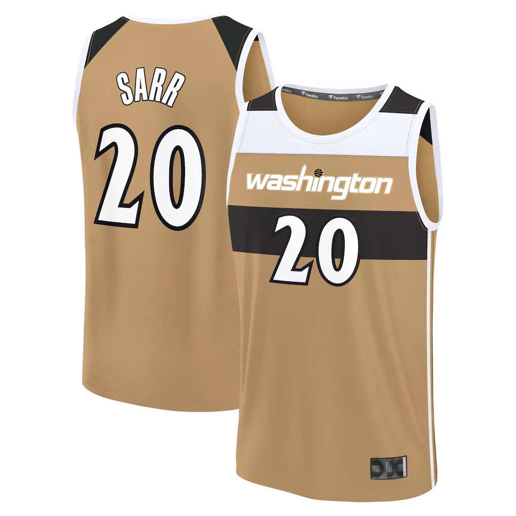 Qdoa W.Wizards #20 Alex Sarr Gold 2025-26 City Edition Fast Break Jerseys