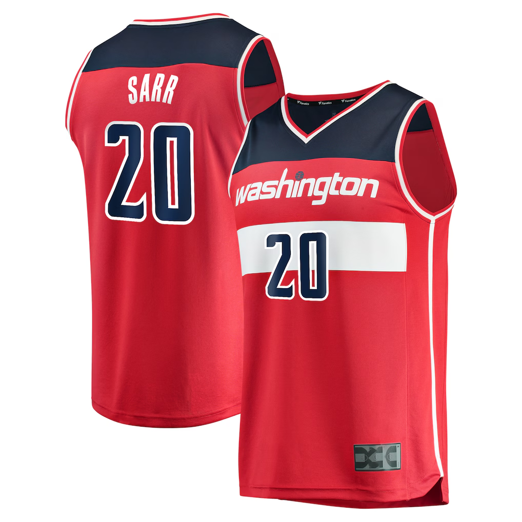 Qdoa W.Wizards #20 Alexandre Sarr Red Fast Break Replica Player Jerseys - Icon Edition