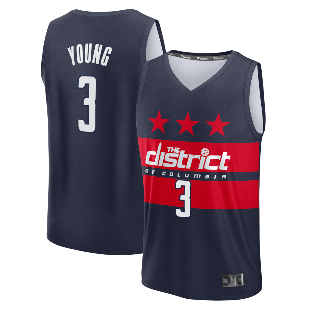 Qdoa W.Wizards #3 Trae Young Navy Fast Break - Statement Edition