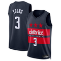 Qdoa W.Wizards #3 Trae Young Navy Swingman Jerseys - Statement Edition