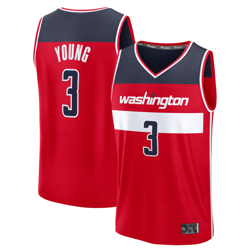 Qdoa W.Wizards #3 Trae Young Red Fast Break Jerseys - Icon Edition