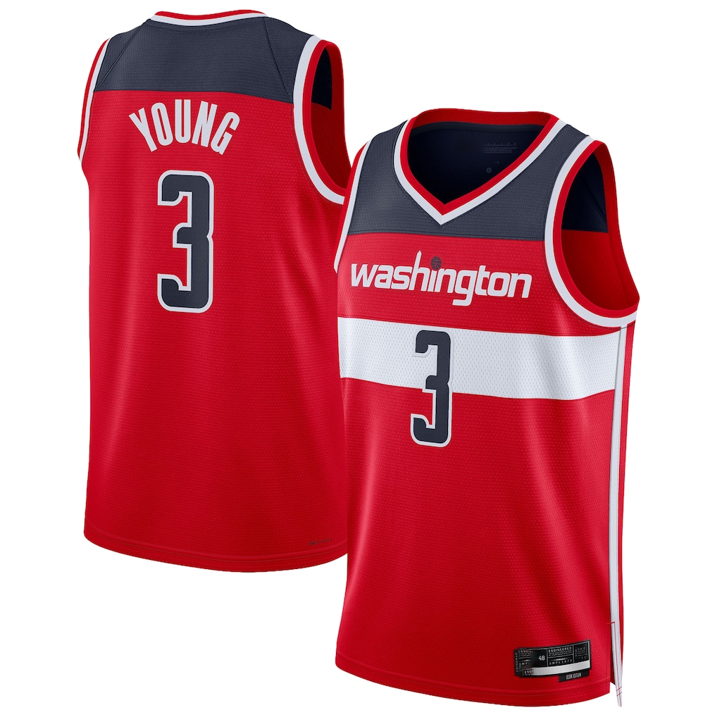 Qdoa W.Wizards #3 Trae Young Red Swingman Jerseys - Icon Edition