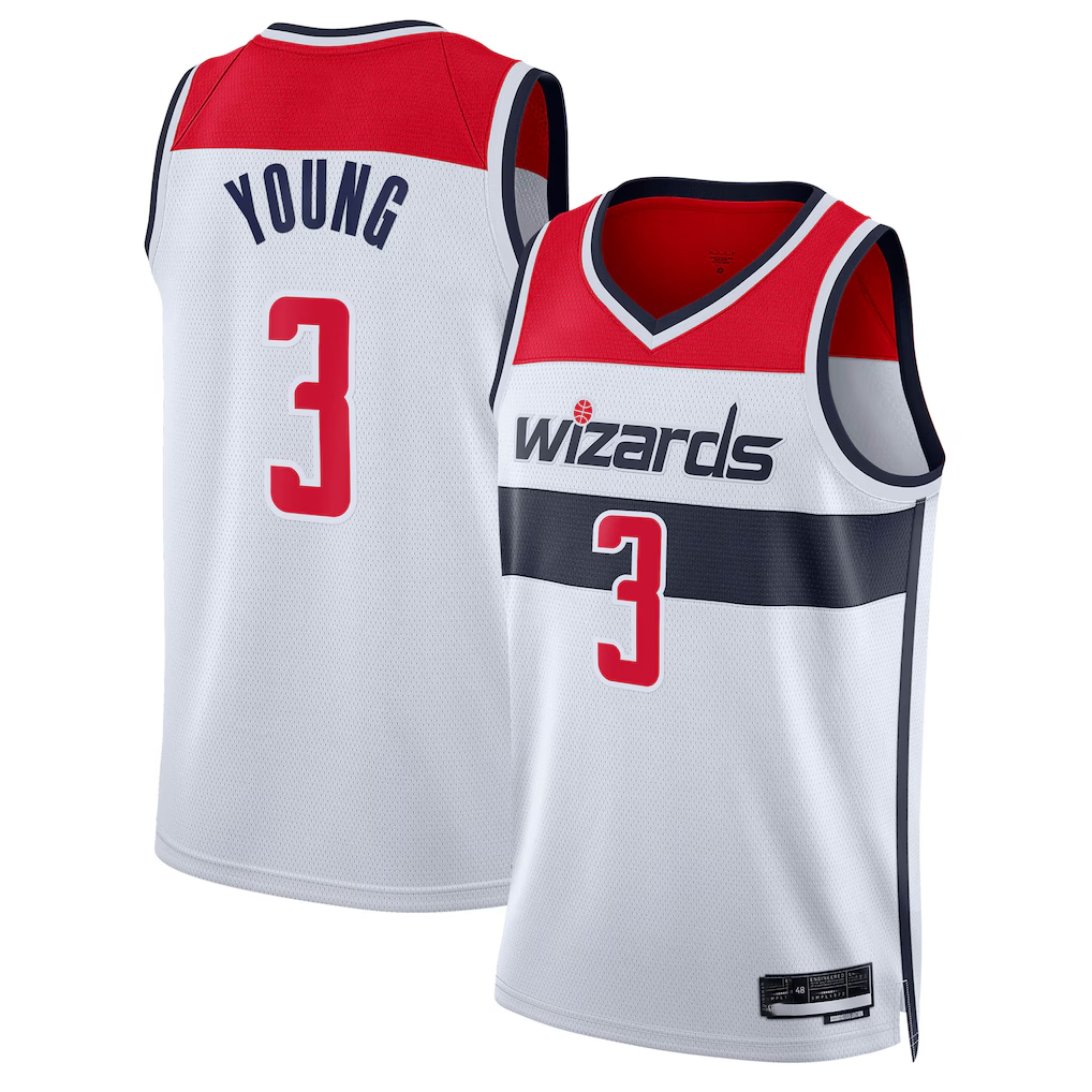 Qdoa W.Wizards #3 Trae Young White Swingman Jerseys - Association Edition