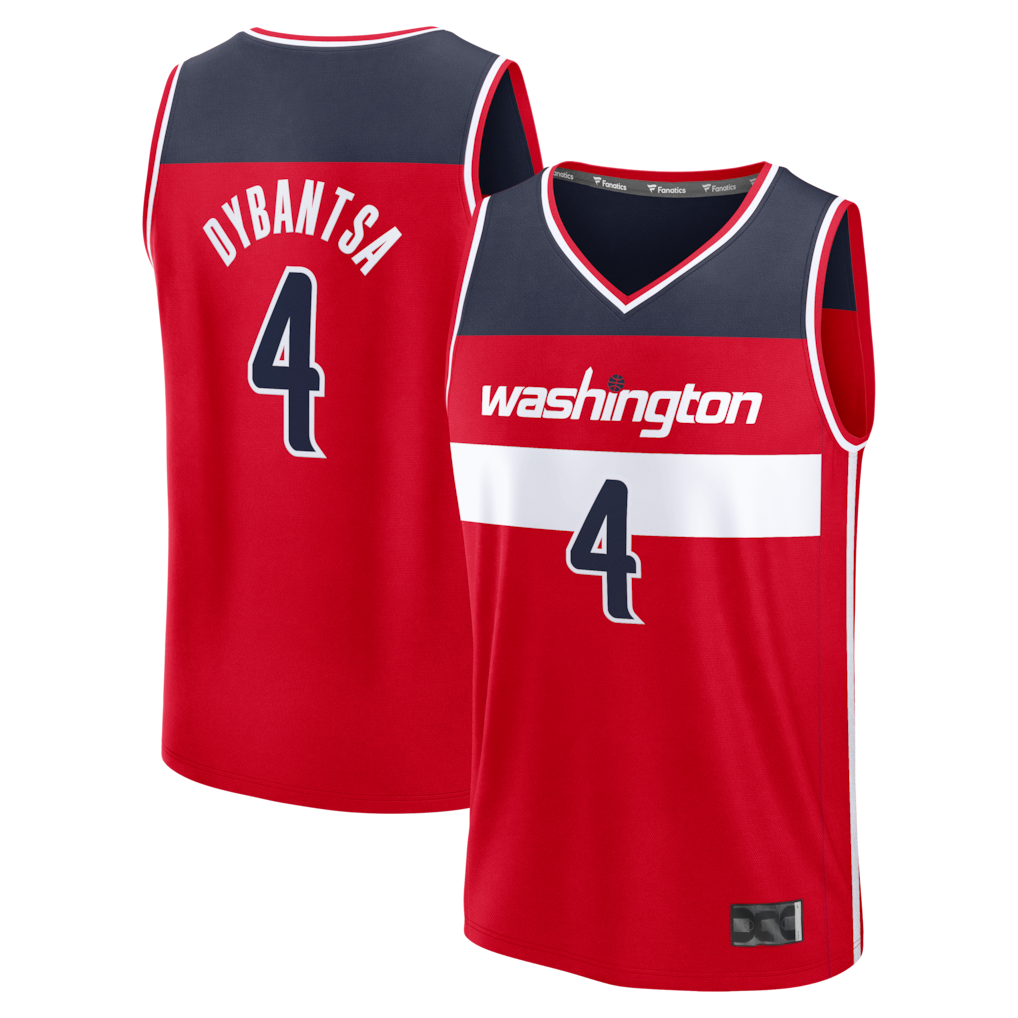 Qdoa W.Wizards #4 AJ Dybantsa Red 2026 Draft First Round Pick Fast Break Jersey s- Icon Edition