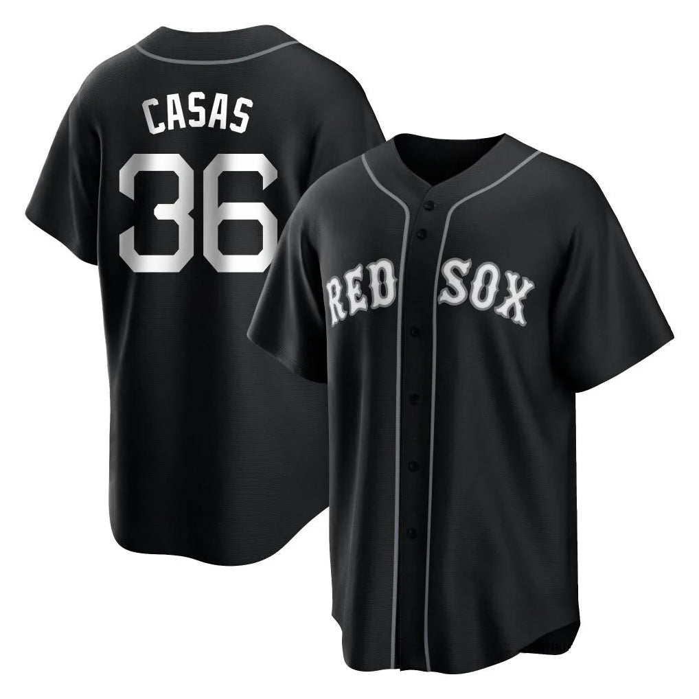 B.Red Sox #36 Triston Casas Player Black Home Game Qdoa Stitched Jerseys