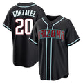 A.Diamondbacks #20 Luis Gonzalez Player Black Home Game Qdoa Stitched Jerseys
