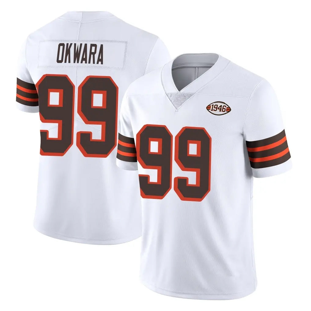 C.Browns #99 Julian Okwara Player White Limited  Vapor 1946 Collection Alternate Game Qdoa Stitched Jerseys