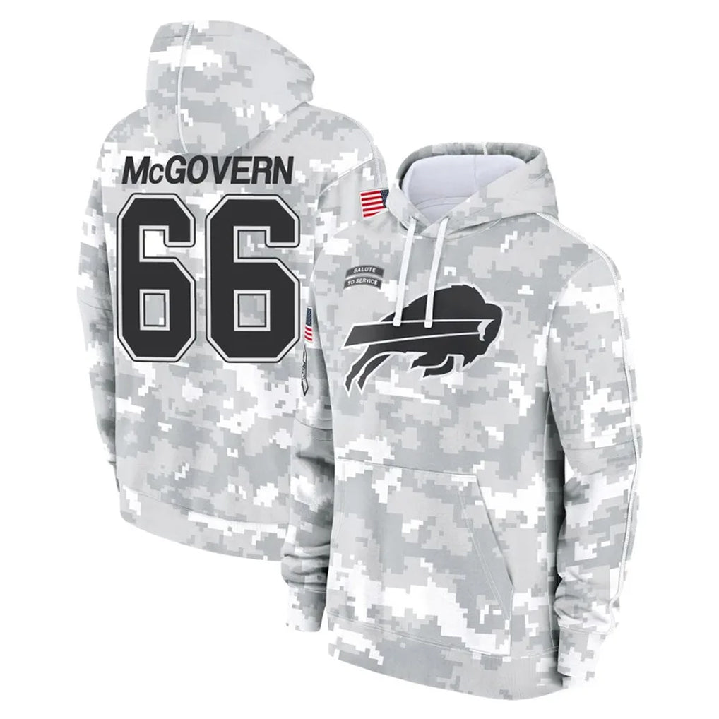 B.Bills #66 Connor McGovern Player Arctic Camo Salute to Service Hoodies Qdoa Stitched Jerseys