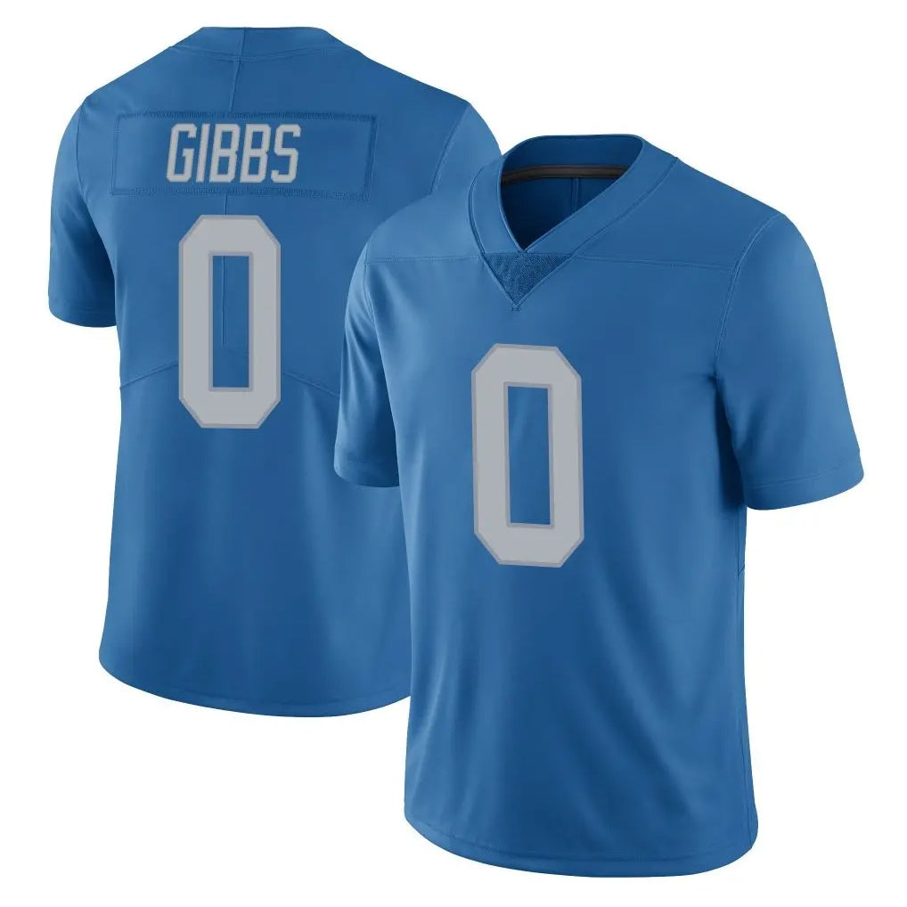 D.Lions #0 Jahmyr Gibbs Player Blue Limited Throwback Vapor Untouchable Qdoa Stitched Jerseys