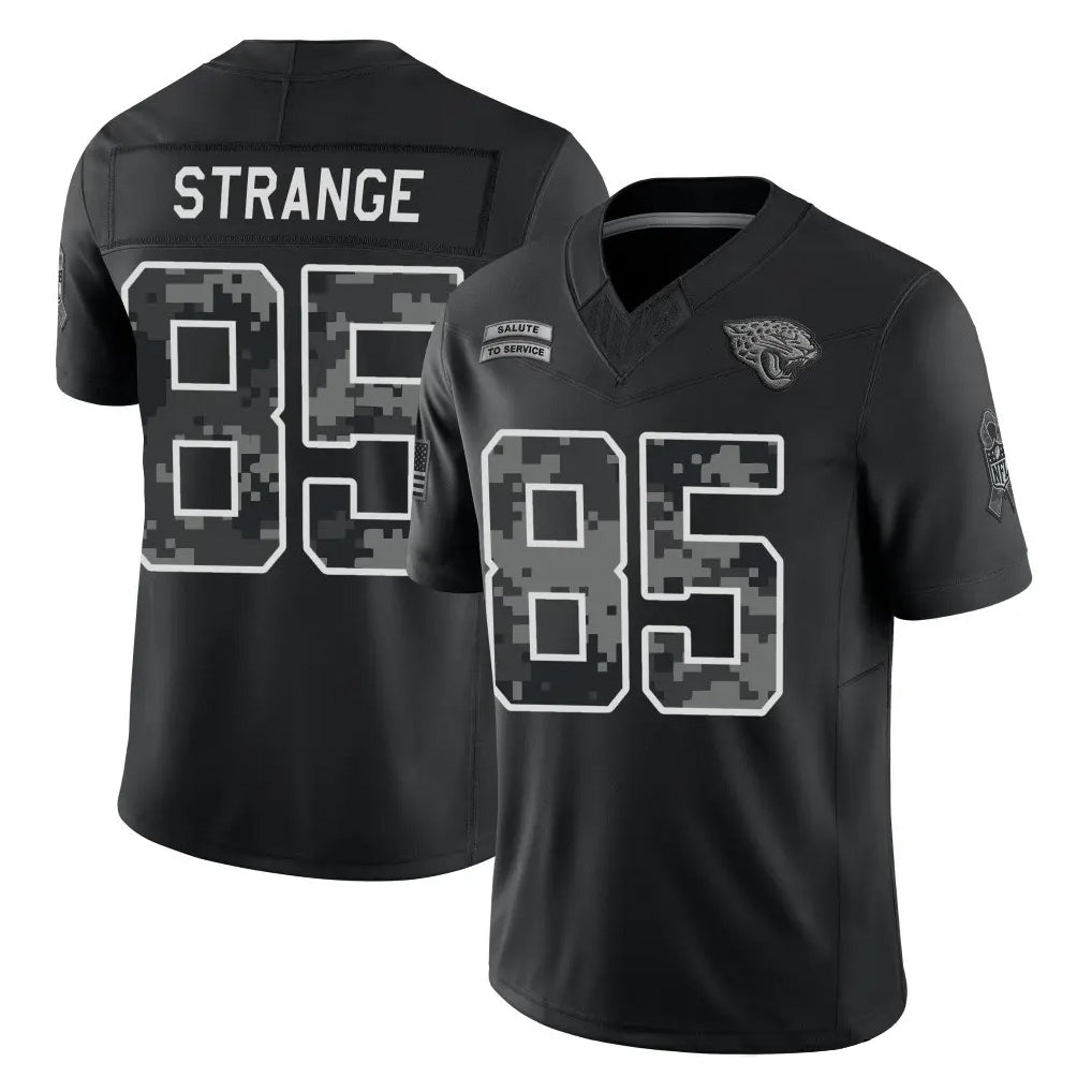 J.Jaguars #85 Brenton Strange Player Black Limited 2026 Salute to Service Home Game Qdoa Stitched Jerseys