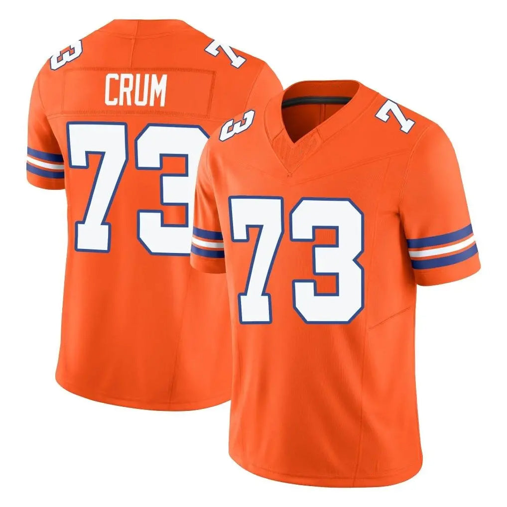 D.Broncos #73 Frank Crum Player Orange Limited Alternate Vapor F.U.S.E. Throwback Game Qdoa Stitched Jerseys