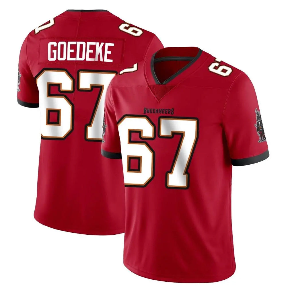 TB.Buccaneers #67 Luke Goedeke Player Red Limited Vapor Home Game Qdoa Stitched Jerseys