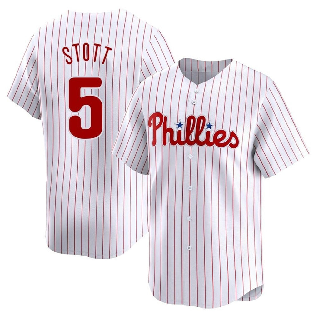 P.Phillies #5 Bryson Stott Player White Home Limited Qdoa Stitched Jerseys