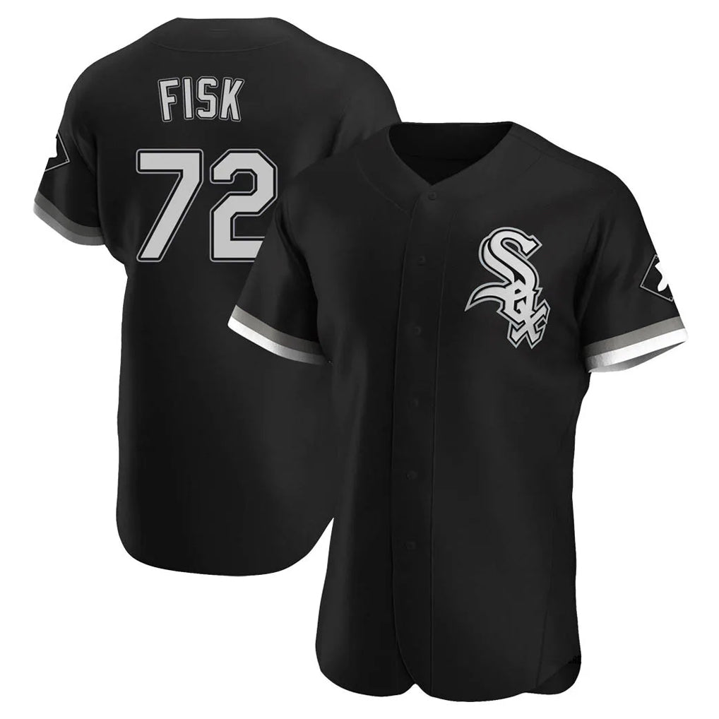 C.White Sox #72 Carlton Fisk Player Black Limited Elite Home Qdoa Stitched Jerseys