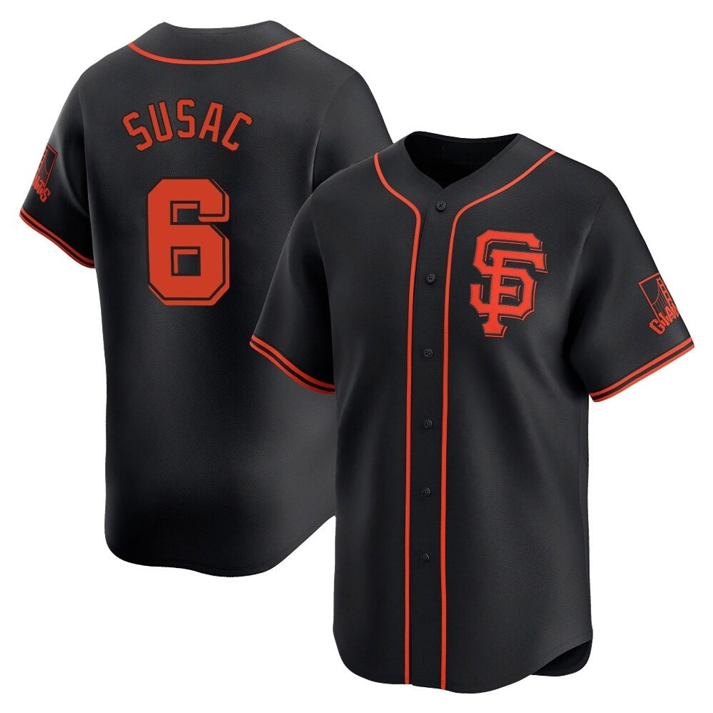SF.Giants #6 Daniel Susac Player  Black 2026 Home Limited Qdoa Stitched Jerseys