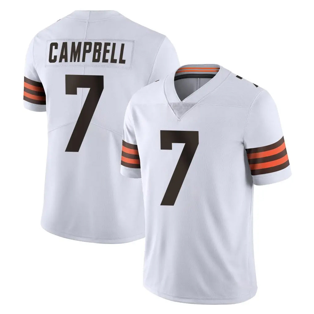 C.Browns #7 Tyson Campbell Player White Vapor Untouchable Limited Home Game Qdoa Stitched Jerseys