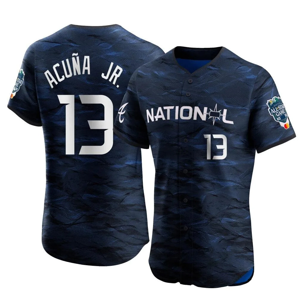 A.Braves #13 Ronald Acuna Jr Player Royal National League All-Star Limited Elite Home Game Qdoa Stitched Jerseys