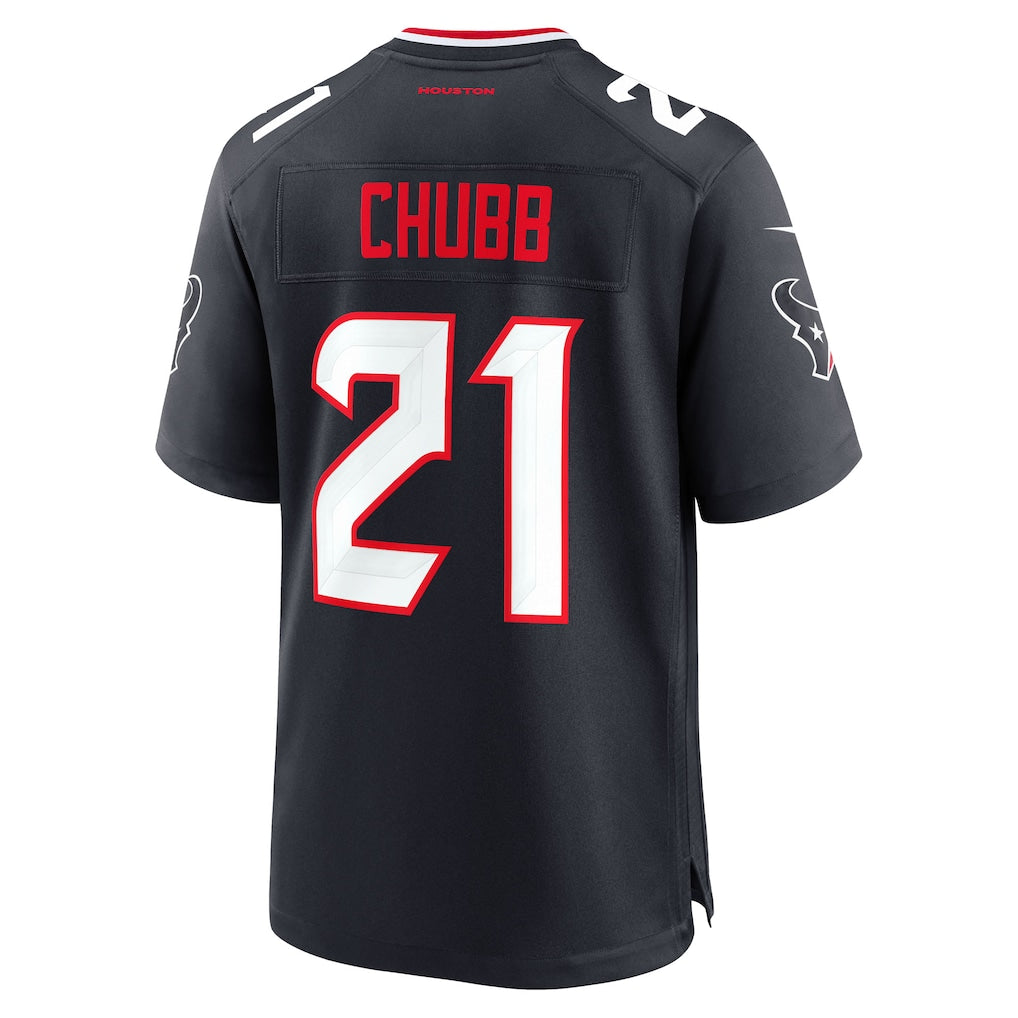 Qdoa H.Texans #21 Nick Chubb Navy Team Game Jersey