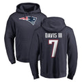 NE.Patriots #7 Carlton Davis III Player Navy LOGO Pullover Hoodies Home Game Qdoa Stitched Jerseys