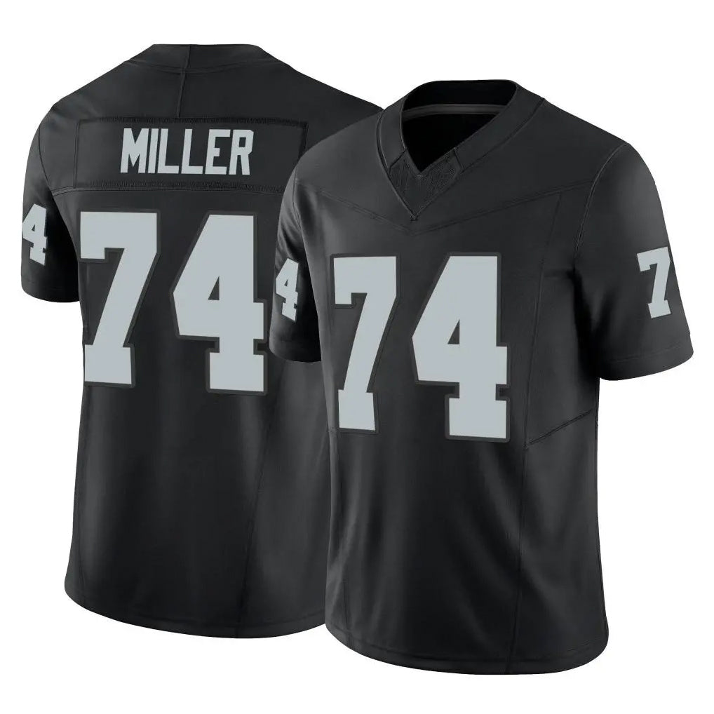 LV.Raiders #74 Kolton Miller Player Black Limited Vapor F.U.S.E. Home Game Qdoa Stitched Jerseys