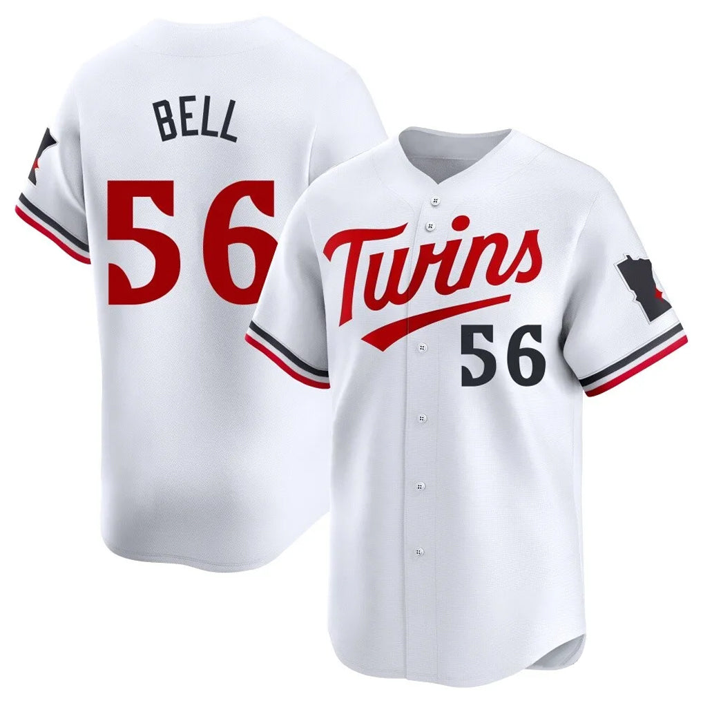 M.Twins #56 Josh Bell Player White Home Limited Qdoa Stitched Jerseys