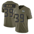 S.Seahawks #39 Ty Okada Player Olive 2025 Salute To Service Limited Home Game Qdoa Stitched Jerseys