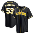 M.Brewers #53 Brandon Woodruff Player Black Fashion Out Home Game Qdoa Stitched Jerseys