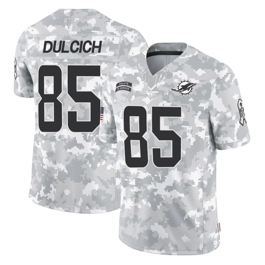 M.Dolphins #85 Greg Dulcich Player Arctic Camo Salute To Service Limited Game Qdoa Stitched Jerseys
